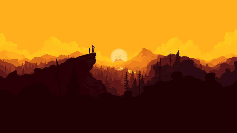 Experience The Tranquility Of A Mountain Sunset Wallpaper
