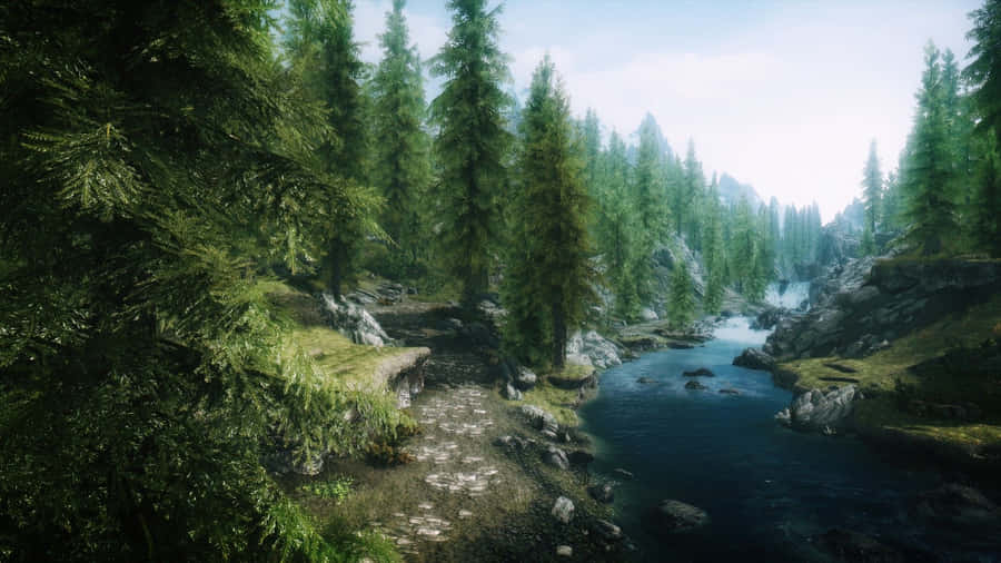 Explore The World Of Skyrim On Desktop Wallpaper