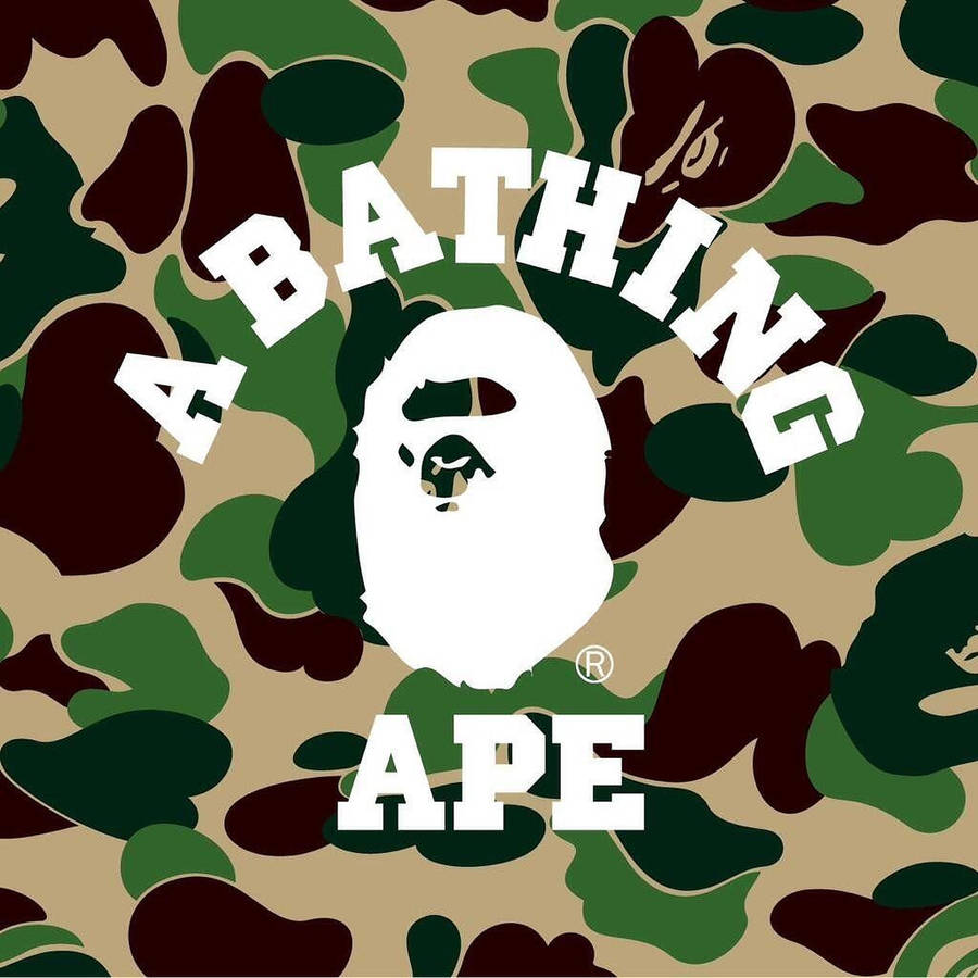 Download free Eye catching Camouflage Bape Logo Illustration Wallpaper MrWallpaper