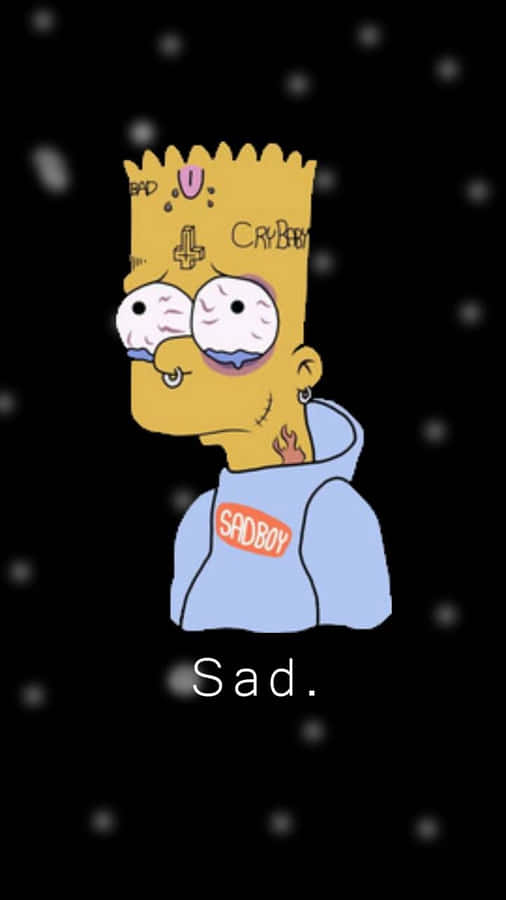 Eye-wrenching Cry Of Bart Simpson Wallpaper