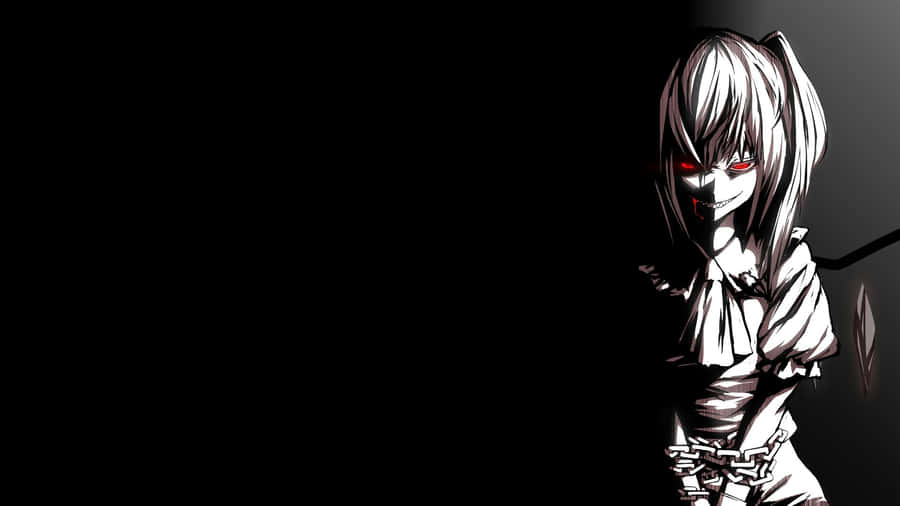 Fantastical Anime Scene Of Brilliant Black And Red Wallpaper