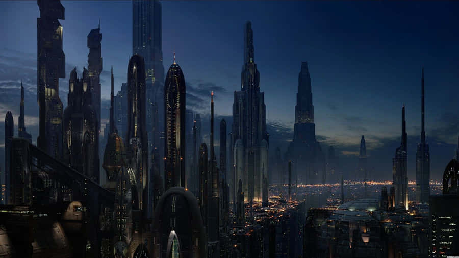 Fantasy City Lo Fi Desktop Wallpaper