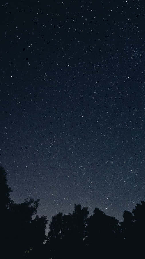 Feel The Magic Of The Night Sky: Moon And Stars Phone Wallpaper