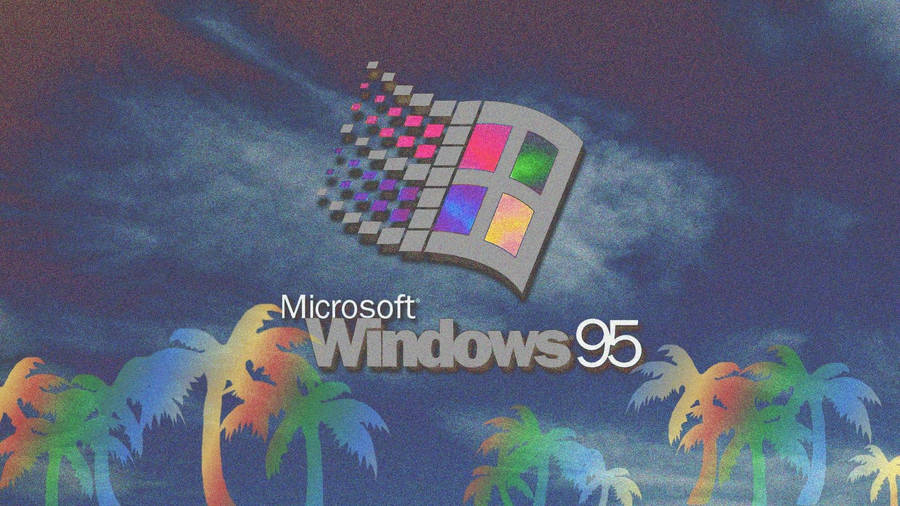 Feel The Nostalgia Of The 90's And Take A Trip Back In Time With This Vaporwave/windows 95 Image. Wallpaper