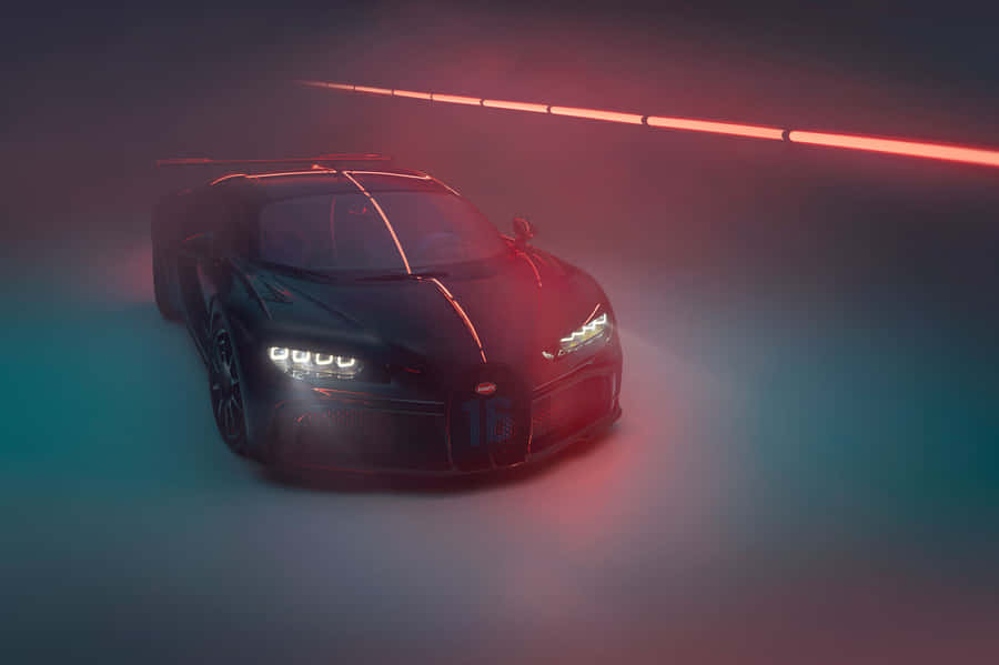 Feel The Rush With The Neon Bugatti Wallpaper
