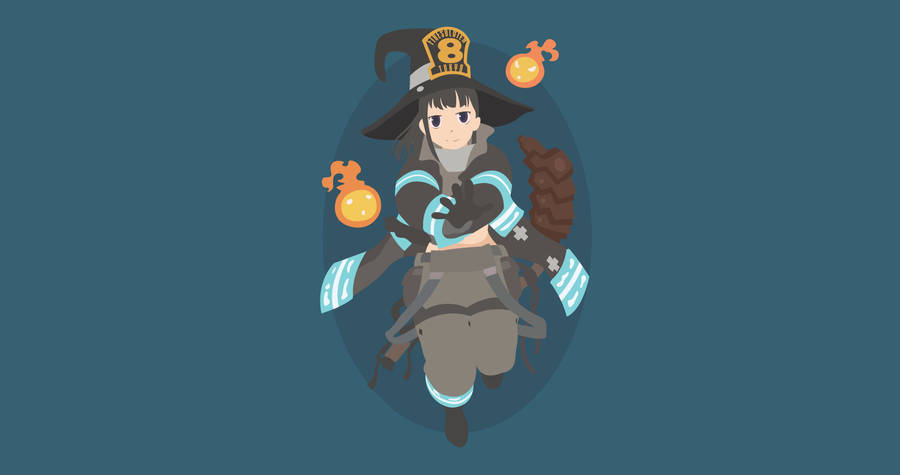 Female Fire Force Digital Art Wallpaper
