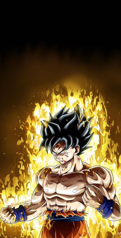 Fiery Goku Ultra Instinct Wallpaper