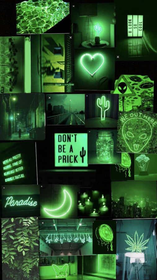 Find Greens In The City At Green Collage Wallpaper