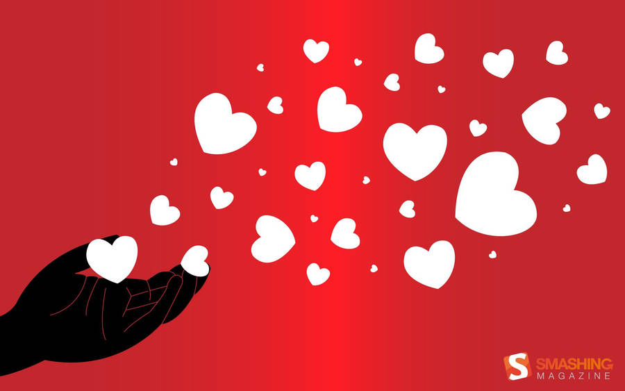 Floating White Hearts For Valentine's Day Wallpaper