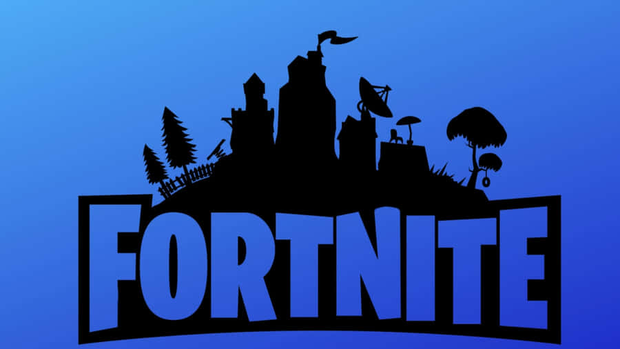 Fortnite Logo With A Castle In The Background Wallpaper