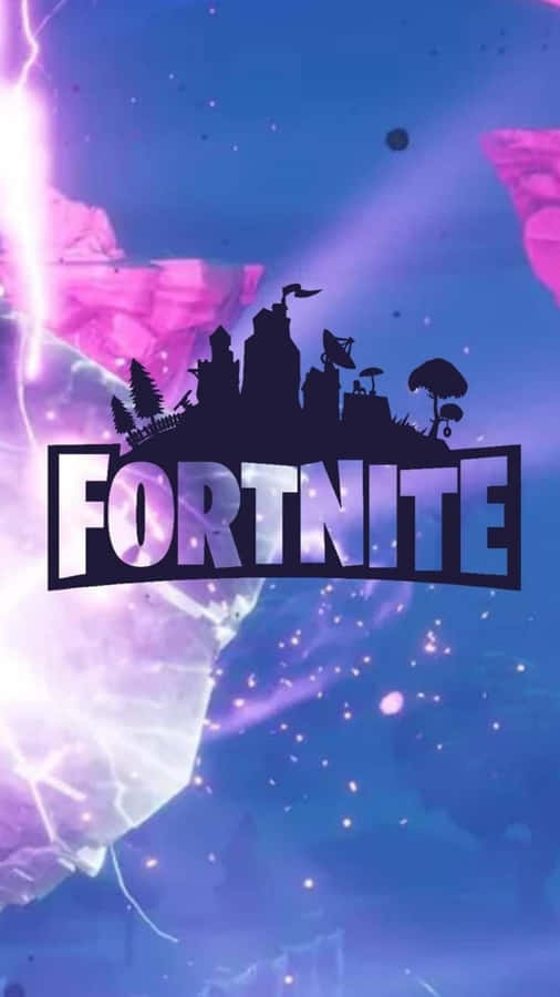 Download Free Fortnite Logo With Lightning And A Purple Background 