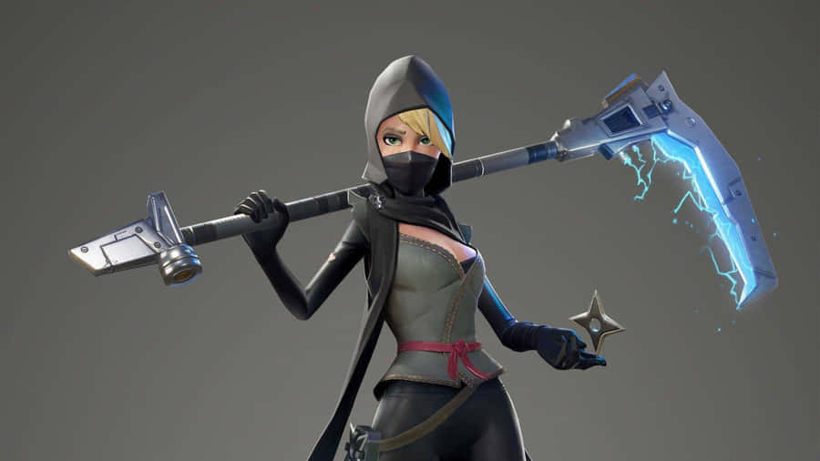 Fortnite Ninja Outfitwith Electric Axe Wallpaper