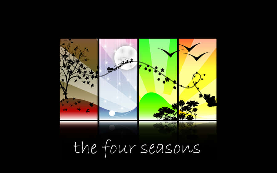 Four Seasons Digital Wall Artwork Wallpaper