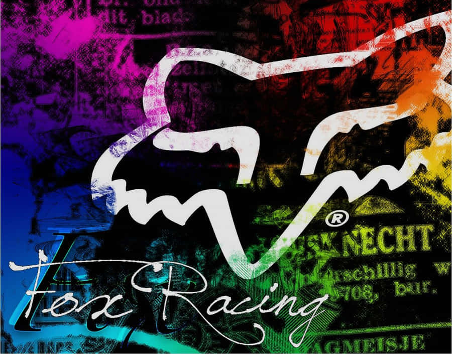 Fox Racing Logo On A Colorful Background Wallpaper