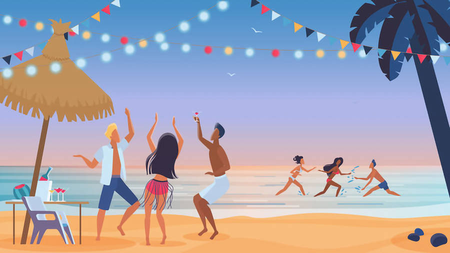 Download free Friends Beach Party Background Wallpaper - MrWallpaper.com