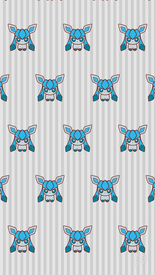 Front View Glaceon Pattern Wallpaper