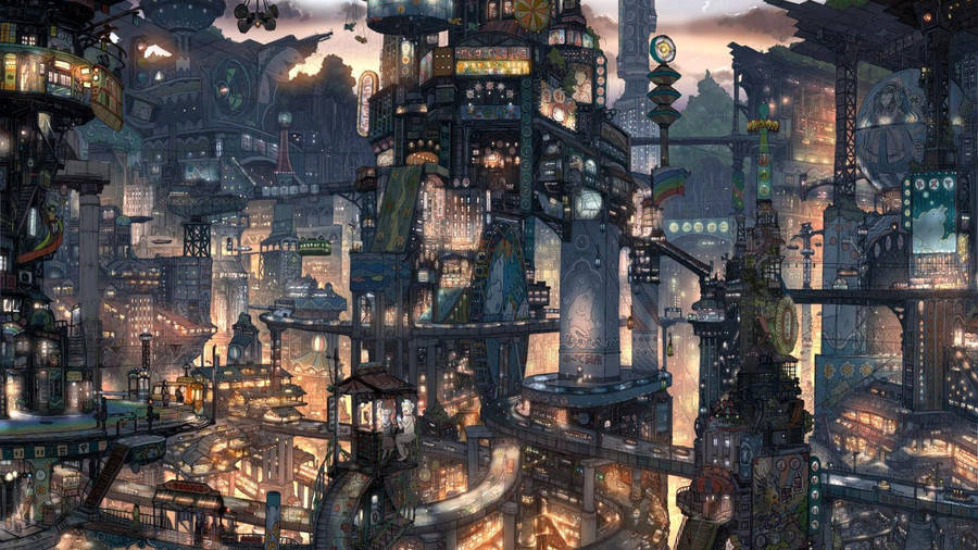Wallpaper Water, Post-Apocalyptic Anime City, Ruins, Metro, Buildings -  Resolution:2320x1405 - Wallpx