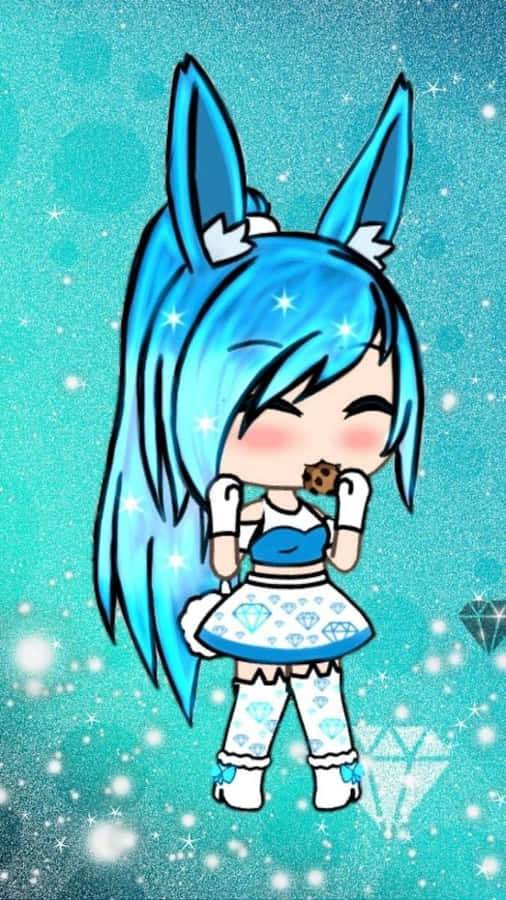 Gacha Life Cute Blue Girl Wallpaper
