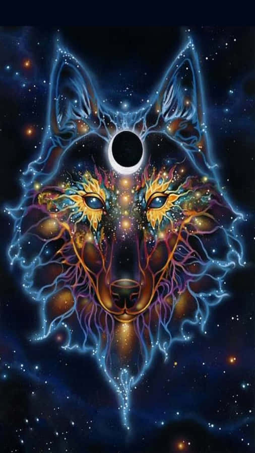 Galaxy Wolves Phone Lock Screen Theme Wallpaper