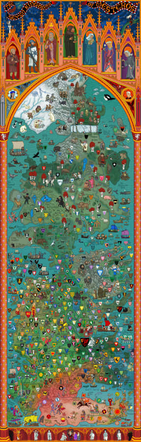 Game Of Thrones Map Art Icons Wallpaper