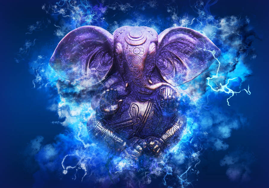 Download free Ganesh Ji Hd Blue Lightning Wallpaper - MrWallpaper.com