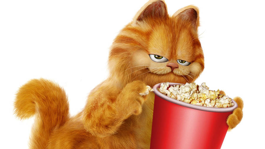 Download free Garfield With Popcorn Bucket Wallpaper - MrWallpaper.com