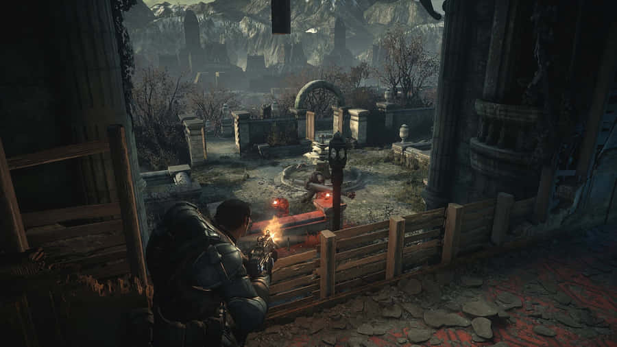 Gears Of War U E_ Tactical Cover In Cemetery Wallpaper