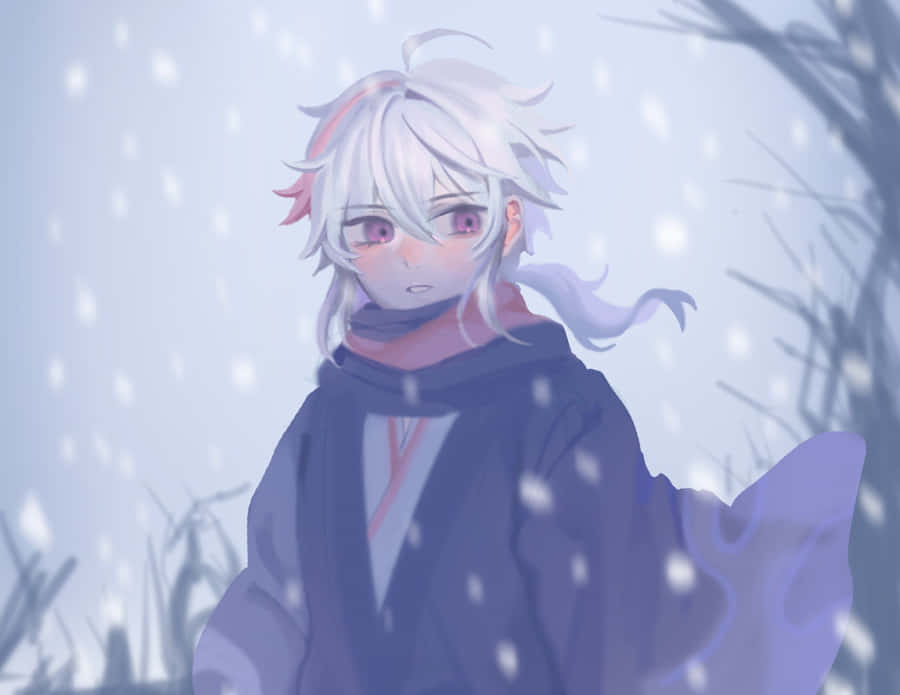 Genshin Impact Fanart Snowing Kazuha Wallpaper