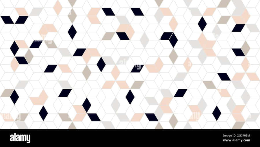 Geometric Pattern With Black, White And Pink Triangles - Stock Image Wallpaper