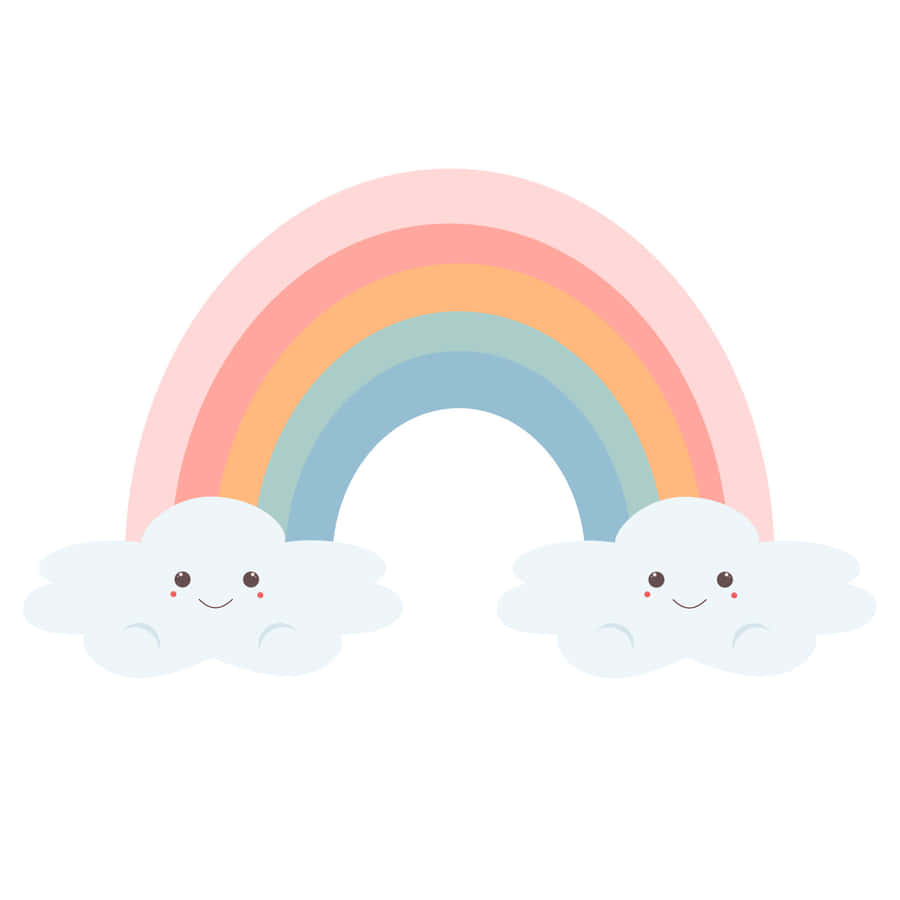 Get Ready For The Summer With This Bright And Cheerful Pastel-colored Rainbow Wallpaper