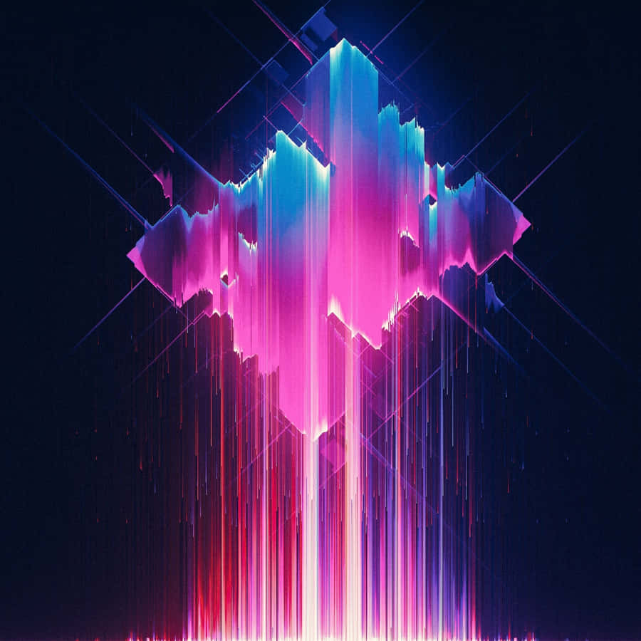 Glitch Effect Pink Cube Wallpaper