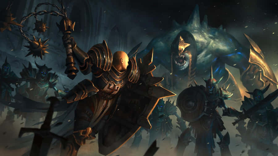 Glorious Crusader In Battle Wallpaper