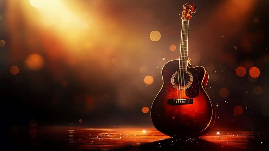 Download free Glowing Acoustic Guitar Backdrop Wallpaper - MrWallpaper.com