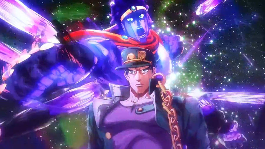 Glowing Purple Jotaro Kujo Wallpaper
