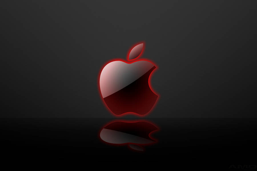 Glowing Red Apple Logo wallpaper
