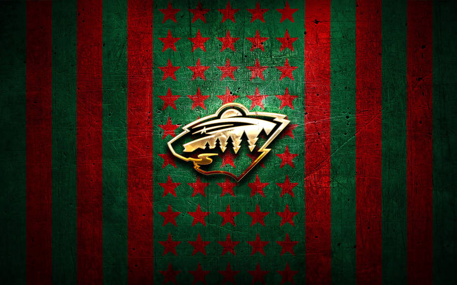 Download free Gold Minnesota Wild Starry Flag Wallpaper - MrWallpaper.com