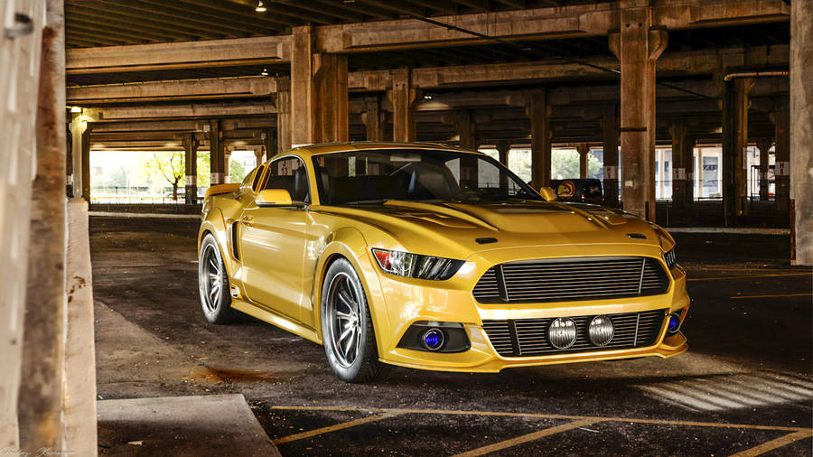 Golden Ford Mustang Wallpaper