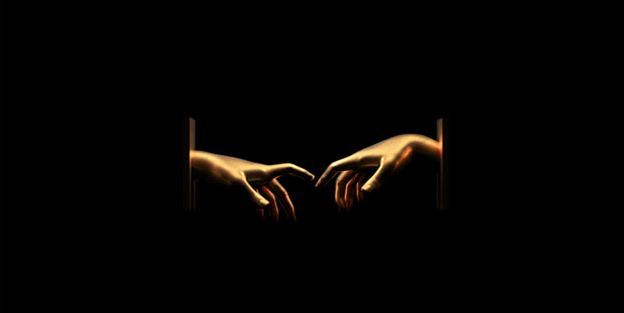 Golden Statue Creation Of Adam 4k Fingers Wallpaper
