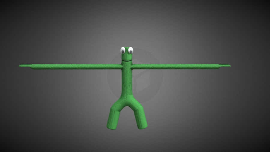 Green Clay Figure T Pose Wallpaper