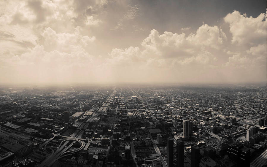 Greyscale Chicago Cityscape Wallpaper