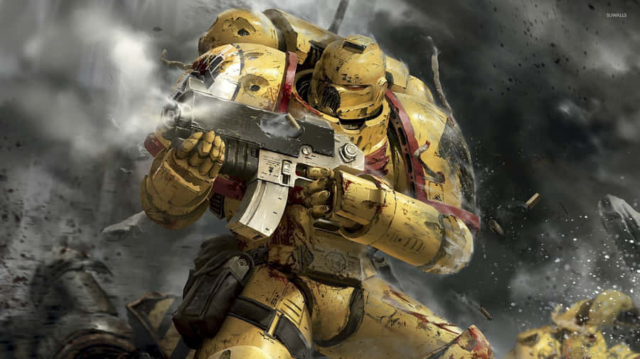 “grim Resilience: The Fighting Continues In Warhammer 4k” Wallpaper