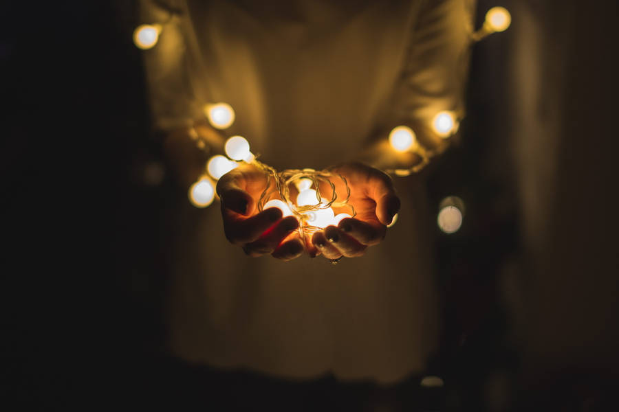 Hand Yellow Hd Light Wallpaper
