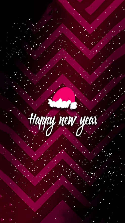 Happy New Year - Santa Hat On A Black Background Wallpaper