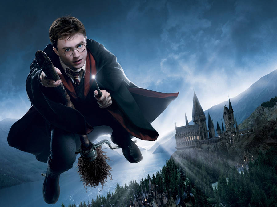 Harry Potter Movie Flying Broom Wallpaper