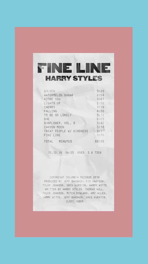 Harry Styles Fine Line Album Tracklist Wallpaper