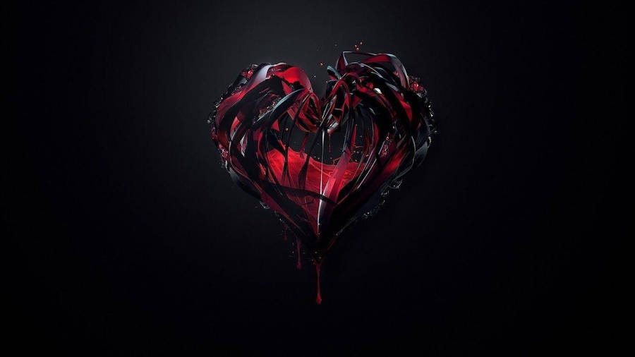 Download free Heart Aesthetic Red And Black Goo Wallpaper - MrWallpaper.com