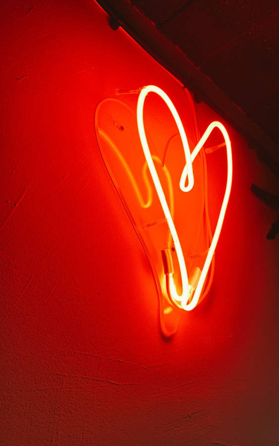 Download free Heart Aesthetic Red Neon Light Wallpaper - MrWallpaper.com