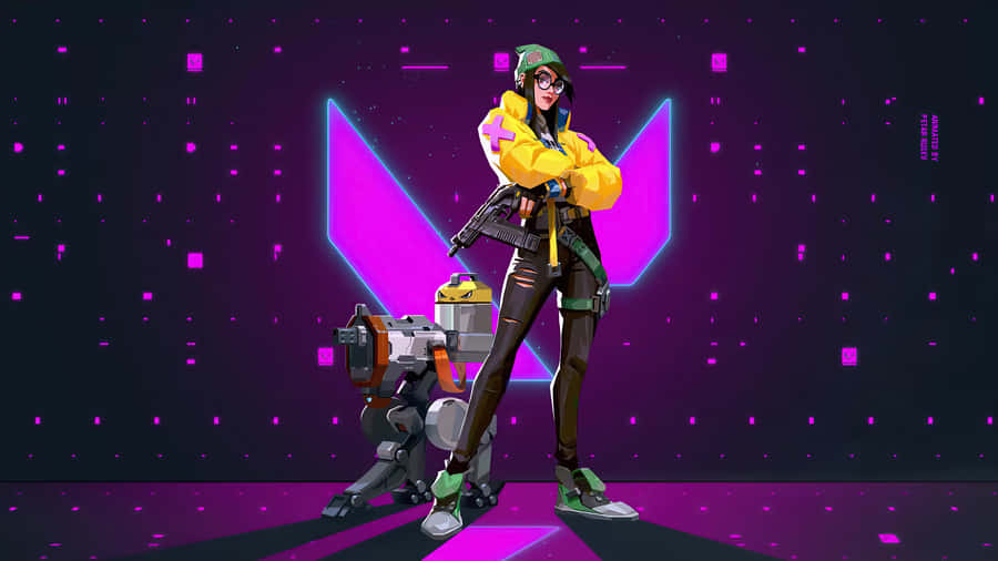Hop Into The Tactical Arena With Killjoy Valorant Wallpaper