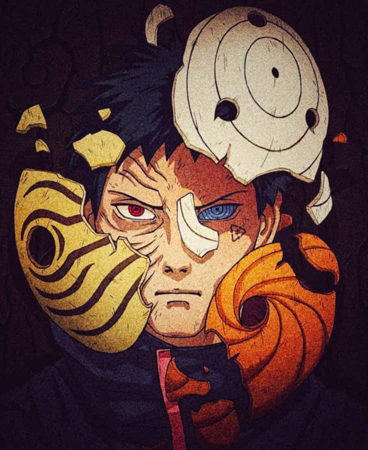 Illustration Of Tobi Mask, A Famed Artifact In Japanese Folklore Wallpaper