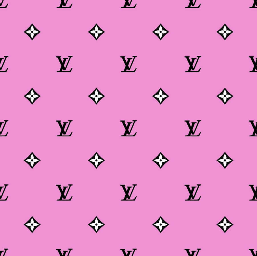 Image A Golden Monogram Against A Pink Louis Vuitton Background Wallpaper